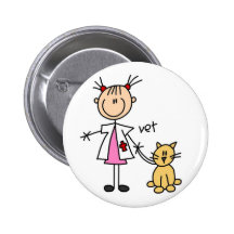 Tierärztlicher Strichmännchen-Knopf Anstecknadelbuttons