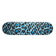 Tierdruck-Pelz-Haut-wilder Leopard-blaues Schwarze Personalisiertes Skatedeck