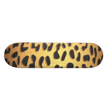 Tierdruck-Pelz-Haut-wildes Gepard-Schwarz-Gelb Personalisierte Skateboarddecks