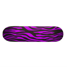 Tierdruck-Pelz-Hautzebra-Schwarzes lila Personalisiertes Skatedeck