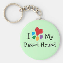 TierLover_I Herz mein Basset Hound Schlüsselband