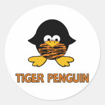 Tiger-Baby-Pinguin Runder Aufkleber