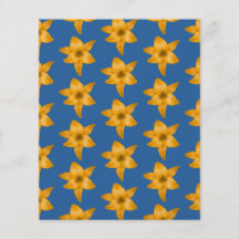 Tiger-Lilien-Muster auf Blau Flyerdesign