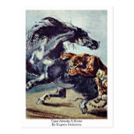 Tiger nimmt ein Pferd durch Eugene Delacroix in An Postkarten