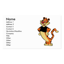 Tiger - schwarze Maskottchen-Visitenkarte