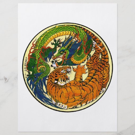Tiger u. Drache Yin Yang Personalisierte Flyer