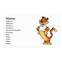 Tiger - weiße Maskottchen-Visitenkarte