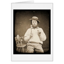 Tischler mit HammerDaguerreotype 1844 Grußkarte