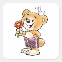 Tobi Teddybär gerade für Sie Sticker