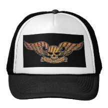 Todes-oder Ruhm-Orange Winged Schädel-Hut - besond Kult Cap