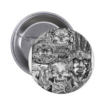 Toltec Krieger Anstecknadelbutton