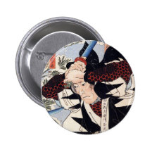Tominomori, Utagawa Kuniyoshi Anstecknadelbuttons