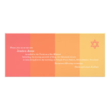 Tonal orange Schläger Mitzvah Einladung