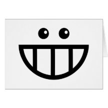 Toothy Gesicht danken Ihnen Karten