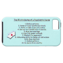 Top 10 Attribute von einem Psych. Krankenschwester iPhone 5 Etui