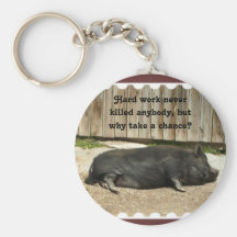 Topf aufgeblähtes Schwein Keychain Schlüsselanhänger
