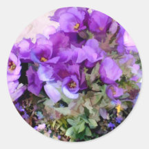 Topf lila Blumen Runde Sticker