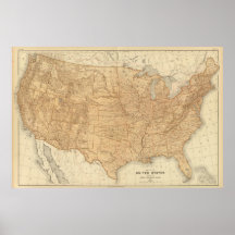 Topographische Eigenschaften Vereinigter Staaten Plakate