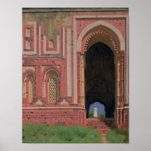 Tor nahe Kutub-Minar, altes Delhi, 1875 Plakatdruck