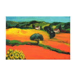 TOSKANA-LANDSCHAFT MIT SONNENBLUMEN GESPANNTER GALERIE DRUCK