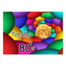 total Achtzigerjahre retro Party Einladung
