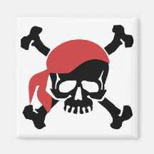 Totenkopf mit gekreuzter Knochen 3 Magnets