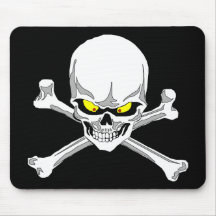 Totenkopf mit gekreuzter Knochen mousepad
