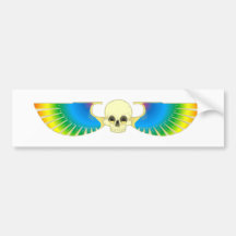 Totenkopf Schädel Flügel Regenbogen Auto Sticker