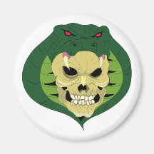 Totenkopf Schädel Schlange skull snake Kühlschrankmagnet