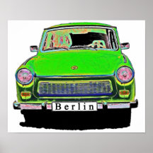 Trabant-Auto im Grün, Berlin Plakatdrucke
