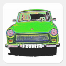 Trabant-Auto im Grün, Berlin Sticker