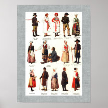 Traditionelle Volkskostüme von Schweden Plakatdrucke