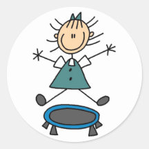 Trampoline-Strichmännchen-Aufkleber-Aufkleber