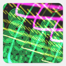 Trance abstraktes DJ Quadrataufkleber