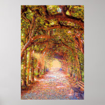 tree archway alley poster