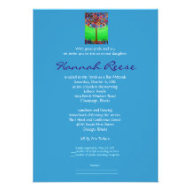 Tree of Life Bar Bat B'Nai Mitzvah Invitations