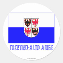 Trentino-Tiroler Etschland-Flagge mit Namen Sticker