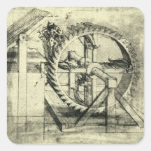 Tretmühle angetriebener Crossbow durch Leonardo da Quadratsticker