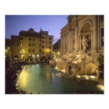 Trevi-Brunnen nachts, Rom, Lazio, Italien Foto Drucke
