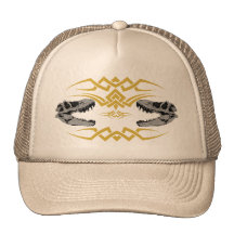 Tribal T-Rex Skulls yellow Mesh Hat