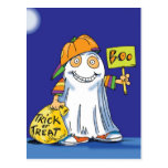 Trick-oder-Behandlung Geist - Halloween-Postkarte
