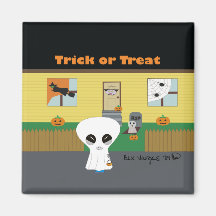 "Trick-oder Leckerei-" alien-Magnet Kühlschrankmagnete