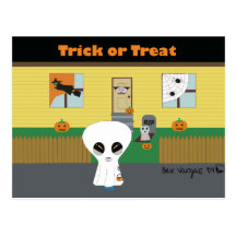 "Trick-oder Leckerei-" alien-Postkarte