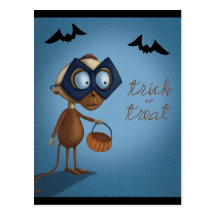 Trick oder Leckerei - Halloween-Postkarte