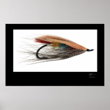 Tricolor Lachse fliegen Plakat