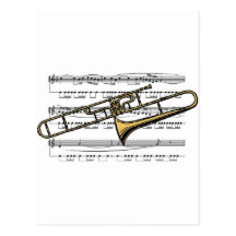 Trombone-Musical 14 B Postkarten