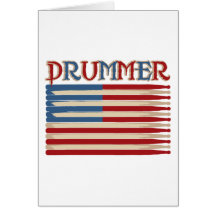 Trommel-Stock USA-Flaggen-Schlagzeuger-T-Shirts un Karten