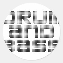 Trommel und Baß Runde Sticker
