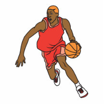 tröpfelnder vektorBasketball-Spieler Photostatue