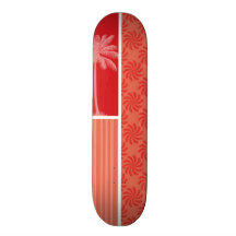 Tropische Koralle u. roter Strudel Individuelles Skateboard